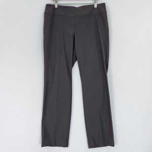 NIC+ZOE Pants Womens 12 Gray Straight Leg Mid Rise Stretch Flat Front Classic